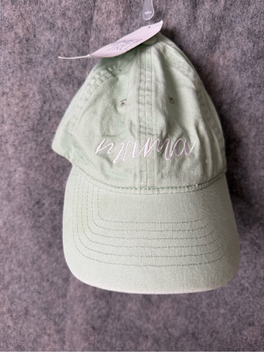 Better Cotton One Size Mama Embroidered Baseball Cap Pale Mint Nwt